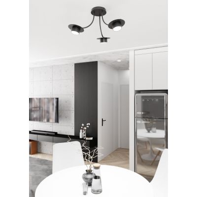 Emibig Enso lampa podsufitowa 3x12 W czarna 1445/3