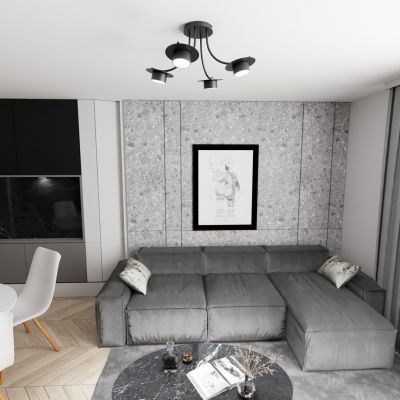 Emibig Enso lampa podsufitowa 4x12 W czarna 1445/4