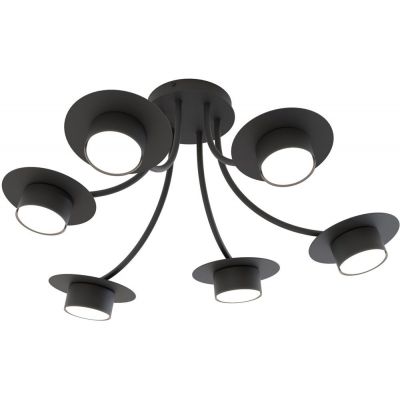 Emibig Enso lampa podsufitowa 6x12 W czarna 1445/6