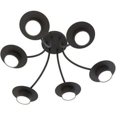 Emibig Enso lampa podsufitowa 6x12 W czarna 1445/6