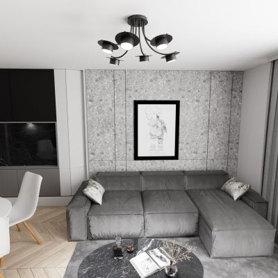 Emibig Enso lampa podsufitowa 6x12 W czarna 1445/6