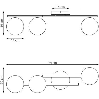 Emibig Kairo lampa podsufitowa 3x10 W grafitowa 1447/3
