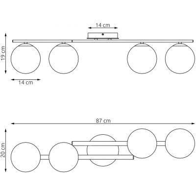 Emibig Kairo lampa podsufitowa 4x10 W grafitowa 1447/4