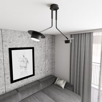 Emibig Mizu lampa podsufitowa 2x12 W czarna 1448/2