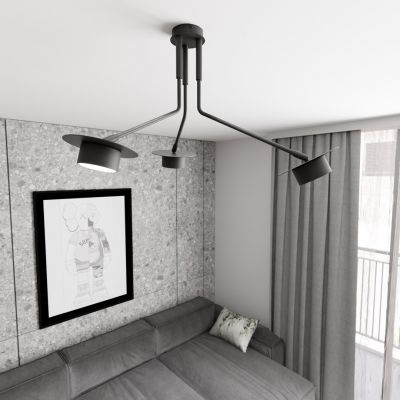 Emibig Mizu lampa podsufitowa 3x12 W czarna 1448/3