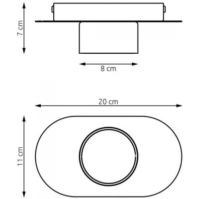 Emibig Stilo lampa podsufitowa 1x12 W czarna 1449/1