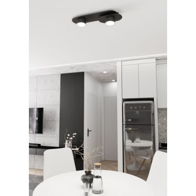 Emibig Stilo lampa podsufitowa 2x12 W czarna 1449/2