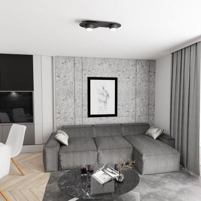 Emibig Stilo lampa podsufitowa 2x12 W czarna 1449/2