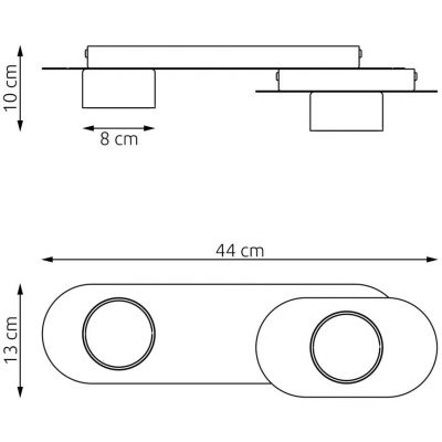 Emibig Stilo lampa podsufitowa 2x12 W czarna 1449/2