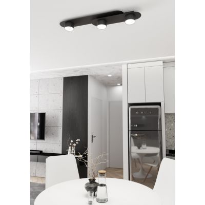 Emibig Stilo lampa podsufitowa 3x12 W czarna 1449/3