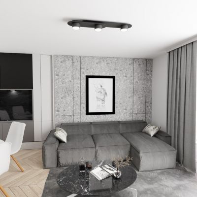 Emibig Stilo lampa podsufitowa 3x12 W czarna 1449/3