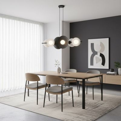 Emibig Volum 6 BL White lampa wisząca 6x8 W biała/czarna 1484/6