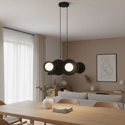 Emibig Model 4 Black lampa wisząca 4x8 W czarna 1486/4