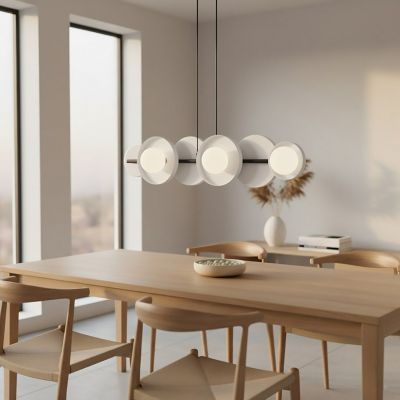 Emibig Model 6 BL White lampa wisząca 6x8 W biała 1487/6