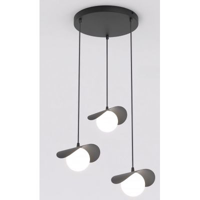 Emibig Ritual 3 Prem Black lampa wisząca 3x8 W czarna 1490/3PREM