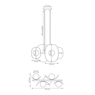Emibig Elementi lampa wisząca 4x8 W cappuccino 1493/4