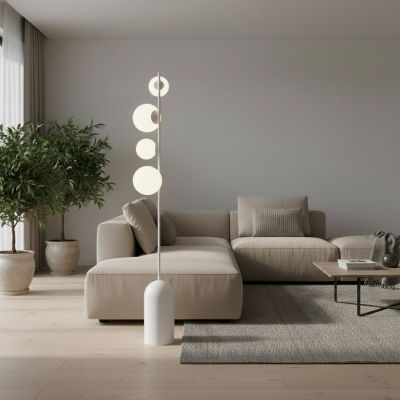 Emibig Etno lampa stojąca 4x8 W biała 1500/LP4