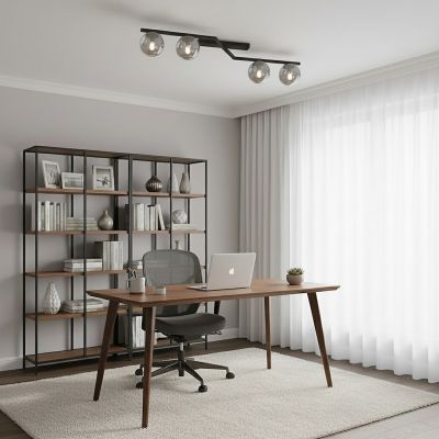 Emibig Naton lampa podsufitowa 4x10 W czarna/przydymiona 1509/4