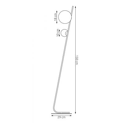 Emibig Tatu lampa stojąca 2x8 W pomarańczowa 1507/LP2