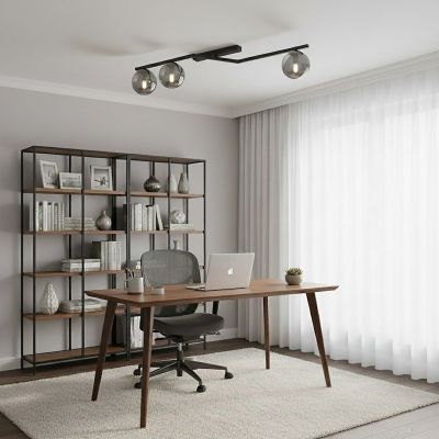 Emibig Naton lampa podsufitowa 3x10 W czarna-przydymiona 1509/3