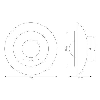 Emibig Poppi kinkiet 1x8 W biały/czarny 1521/K1