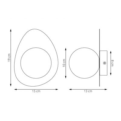 Emibig Ovo kinkiet 1x8 W pomarańczowy 1531/K1