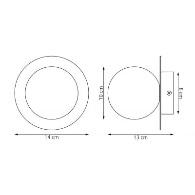 Emibig Americana kinkiet 1x8 W biały 1554/K1