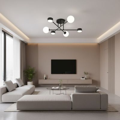 Emibig Halon lampa podsufitowa 6x8 W czarna 1558/6