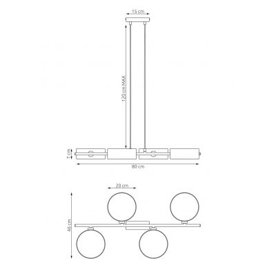 Emibig Drumz lampa wisząca 4x10 W brązowa 1563/4