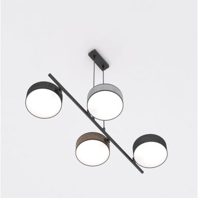Emibig Drumz lampa wisząca 4x10 W czarna/szary/beżowa 1566/4