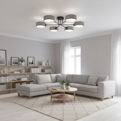 Emibig Maga lampa podsufitowa 6x10 W szara 1570/6