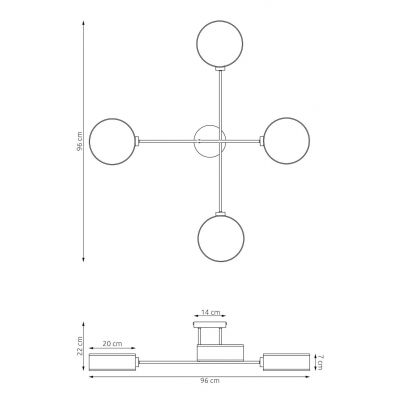 Emibig Maga lampa podsufitowa 4x10 W beżowa 1571/4