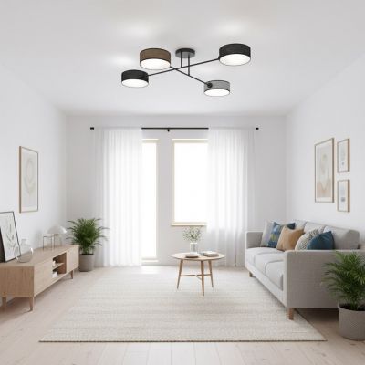 Emibig Maga lampa podsufitowa 4x10 W czarna/szara/beżowa 1572/4