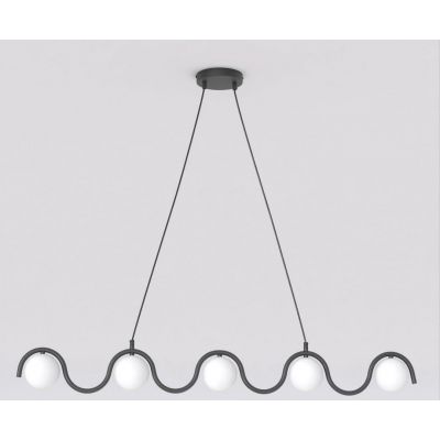 Emibig Sinus lampa wisząca 5x8 W czarna 1582/5