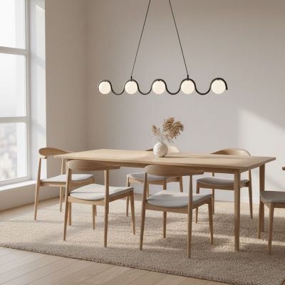 Emibig Sinus lampa wisząca 5x8 W czarna 1582/5