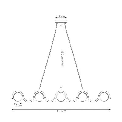Emibig Sinus lampa wisząca 5x8 W biała 1583/5