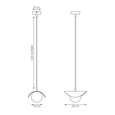 Emibig Ritual lampa wisząca 1x8 W biała 1584/1