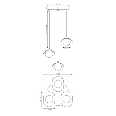 Emibig Ritual lampa wisząca 3x8 W biała 1584/3PREM