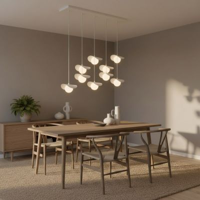 Emibig Ritual lampa wisząca 9x8 W biała 1584/9