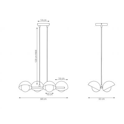 Emibig Boom lampa wisząca 4x8 W biała 1592/4