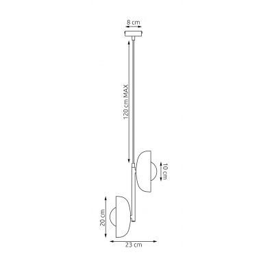 Emibig Vanila lampa wisząca 2x8 W czarna 1595/2