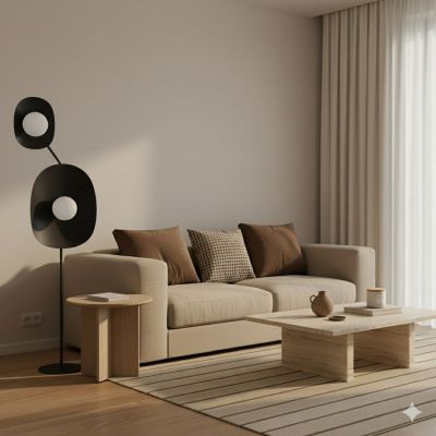 Emibig Delulu lampa stojąca 2x8 W czarna 1600/LP2