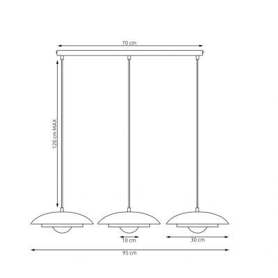 Emibig Skin lampa wisząca 3x8 W biała/pomarańczowa 1606/3