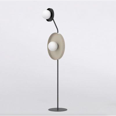 Emibig Kiss lampa stojąca 2x8 W czarna/kremowa 1608/LP2