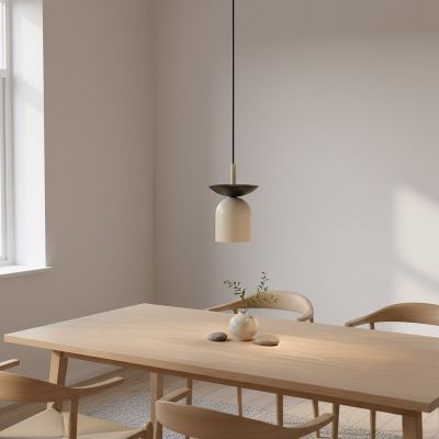 Emibig Ego lampa wisząca 1x10 W czarna/cappuccino 1612/1