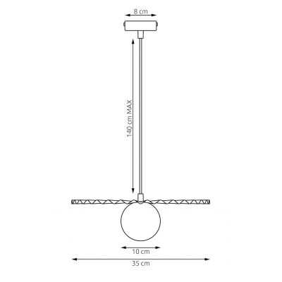 Emibig Umbra lampa wisząca 1x8 W biała 1727/1