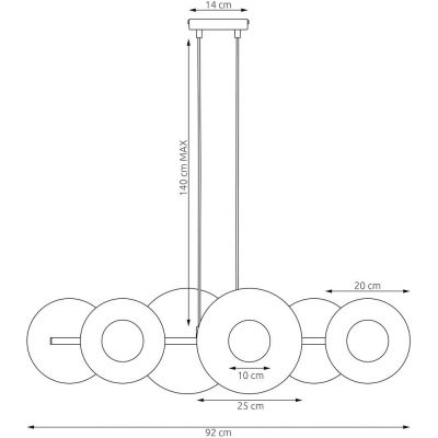 Emibig Umbra lampa wisząca 6x8 W czarna 1726/6