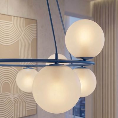 Emibig Azura lampa wisząca 8x10 W niebieska-opal 1830/8