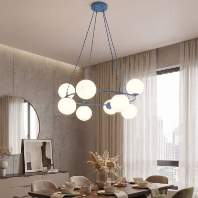 Emibig Azura lampa wisząca 8x10 W niebieska-opal 1830/8