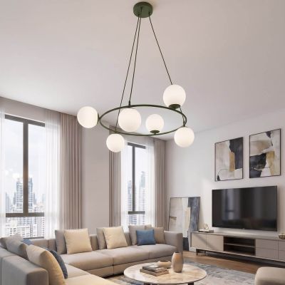 Emibig Azura lampa wisząca 6x10 W zielona-opal 1832/6